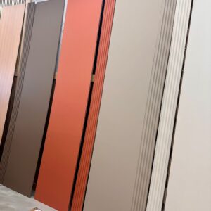 “Elegant interior featuring newly installed luxury wall panels with textured detailing.”